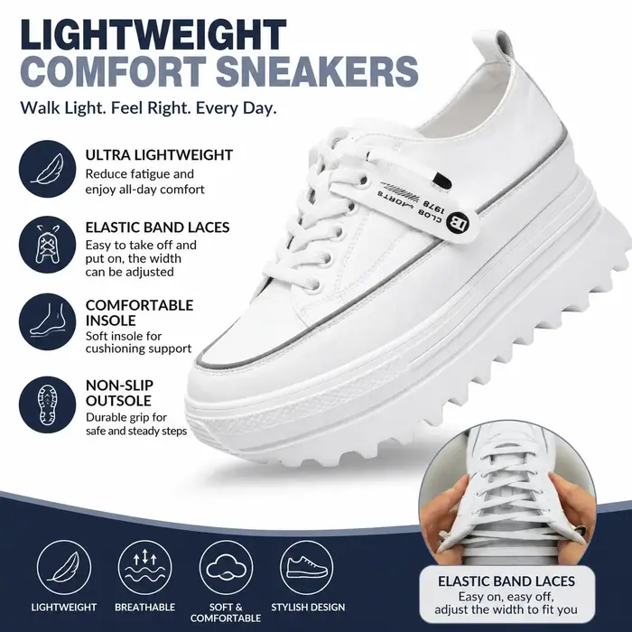 Fujin-Chaussures compensées à plateforme en cuir véritable