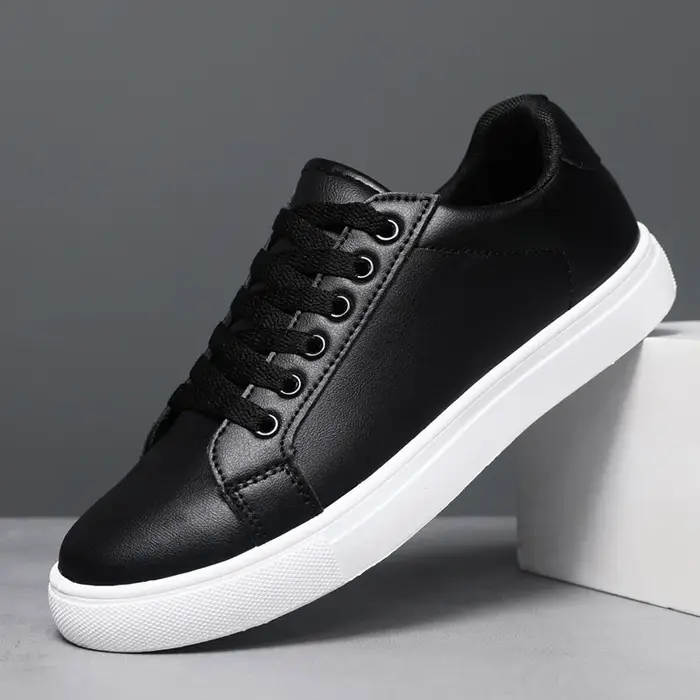 Baskets Homme 2026 en Cuir – Chaussures Décontractées Plates pour Hommes