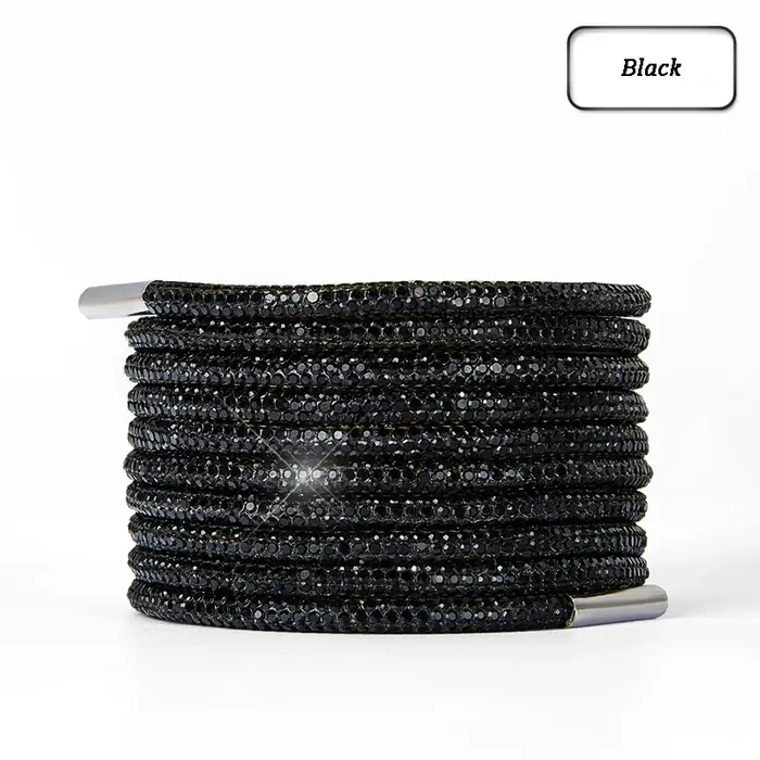 1 pièces lacets ronds en strass arc-en-ciel diamant lacet baskets