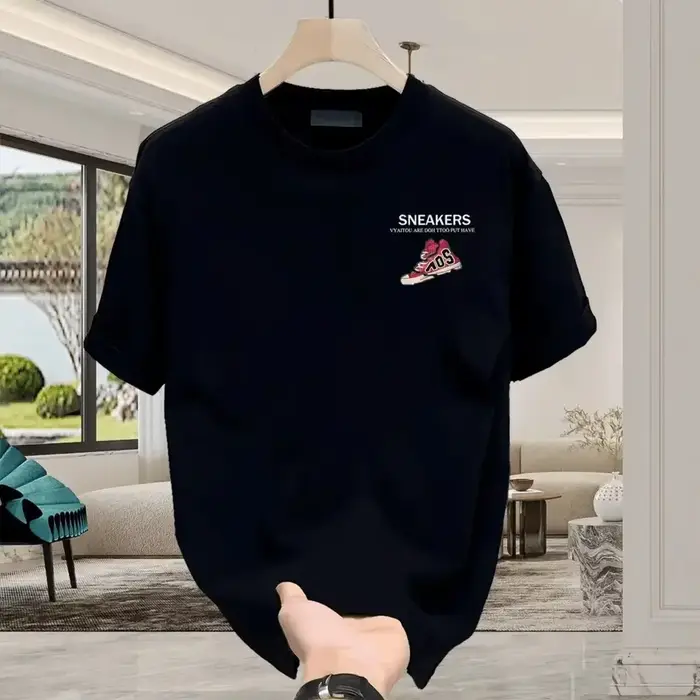 T-shirt pour homme en coton 100% avec design de collection de chaussures classiques