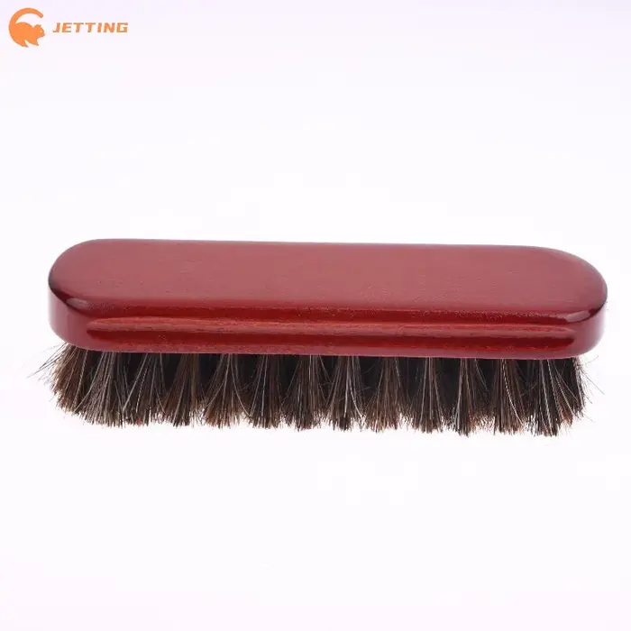 Brosse à chaussures en crin de cheval, 1 pièce, outil de polissage doux pour cuir, brosse de nettoyage pour bottes en daim et Nubuck