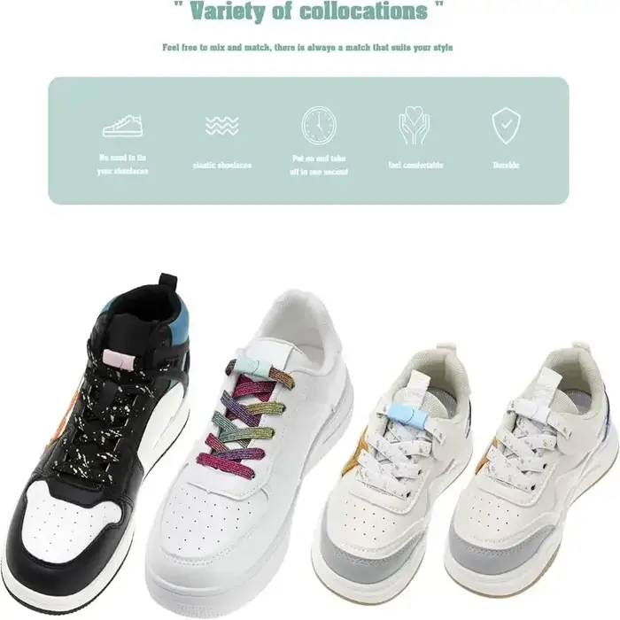 1 paire de lacets sans cravate avec boucle magnétique sans lacets pour chaussures paresseuses avec f