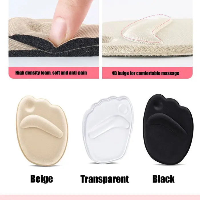 Coussinets d'insertion avant-pied pour femmes, chaussures antidérapantes en Silicone, soulagement de