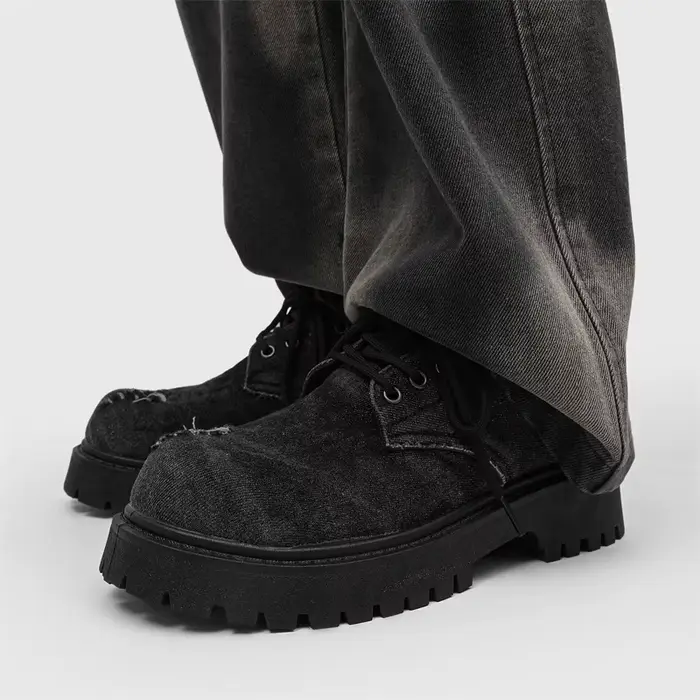 Chaussures Derby en jean déchiré pour hommes
