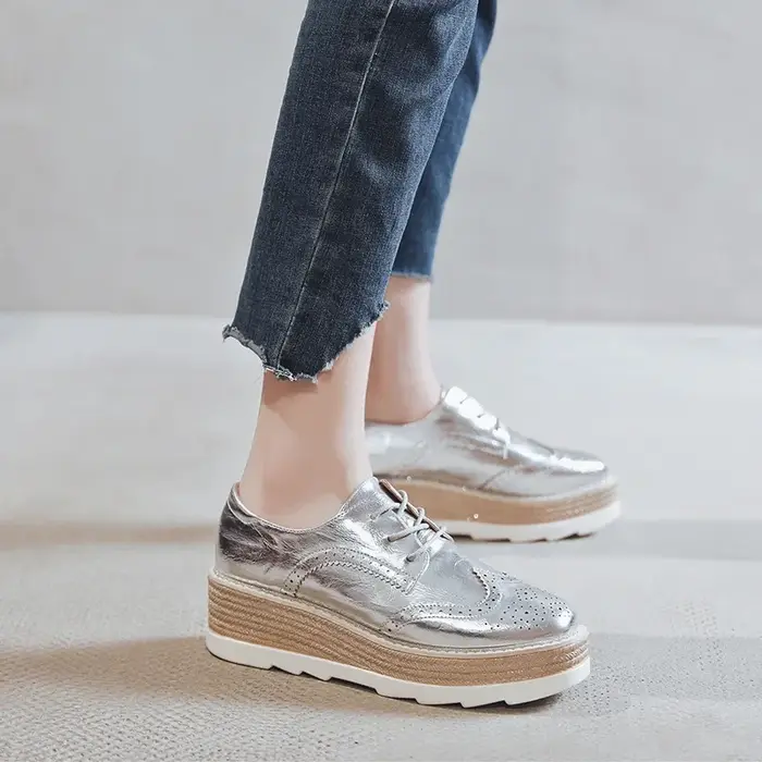 Chaussures à semelle épaisse de style britannique, mocassins polyvalents et décontractés pour femmes