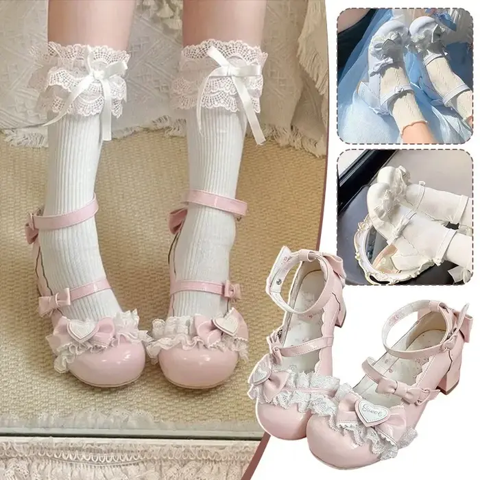 Doux Lolita Mary Jane chaussures bout rond talon confort