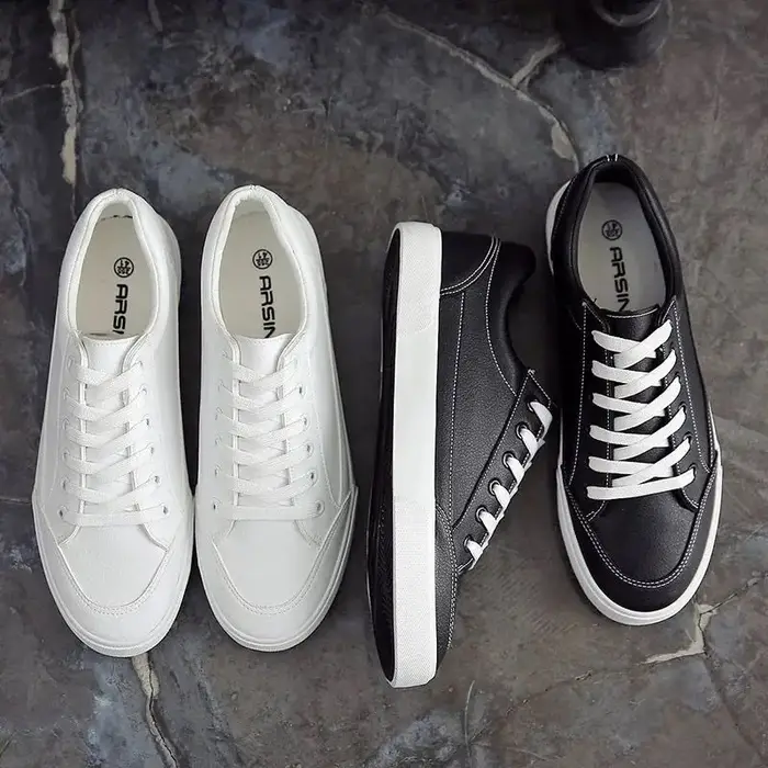 Chaussures en toile blanche unie pour hommes