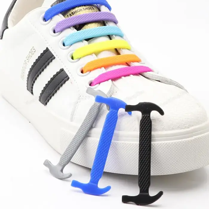 Lacets en Silicone pour chaussures, lacets élastiques pour chaussures, baskets en caoutchouc pour en