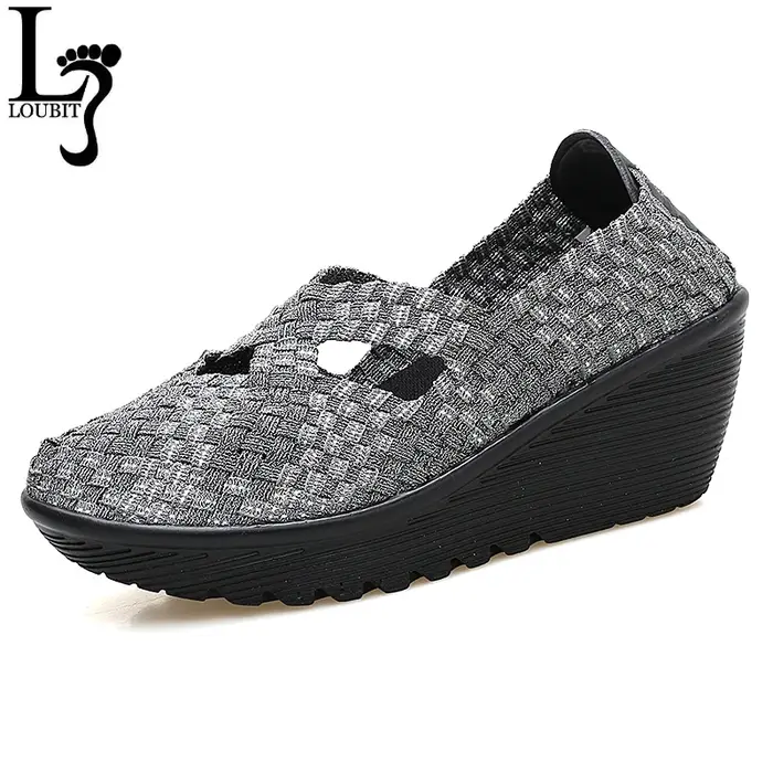 Chaussures à plateforme tissées à la main pour femmes