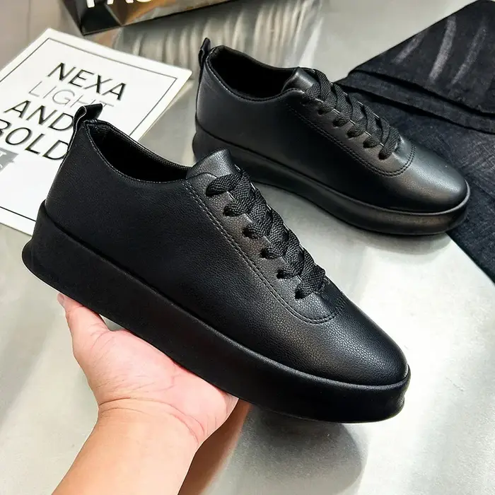 Baskets Blanches à Lacets pour Homme, Chaussures de dehors Décontractées, Printemps et Automne
