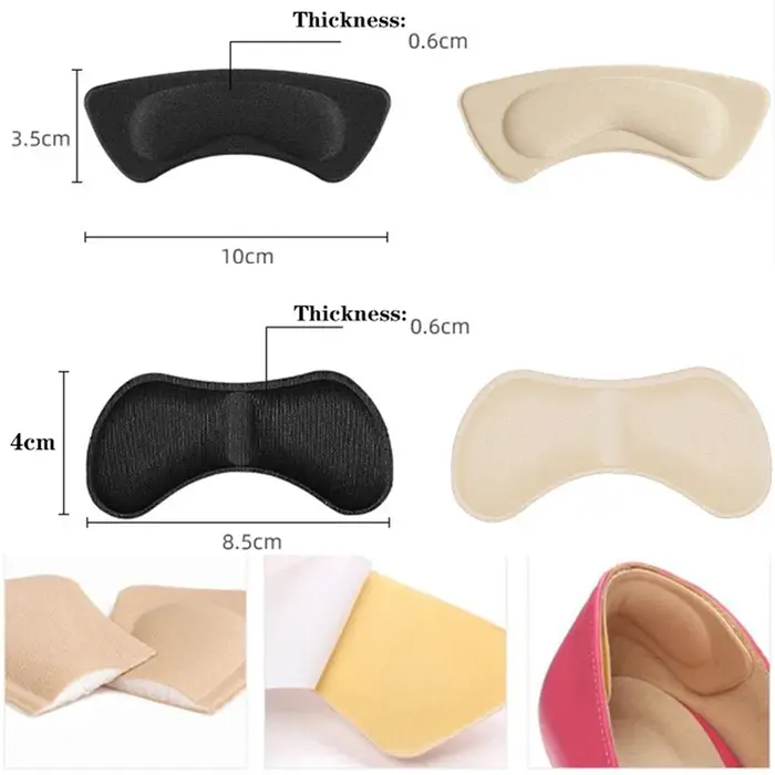 2 paires de coussinets de talon 4D, patchs anti-frottement, coussinets de chaussures, soulagement de