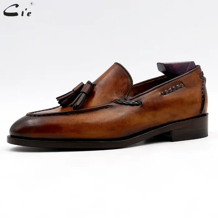 Cie-Mocassins ronds en cuir véritable pur pour hommes