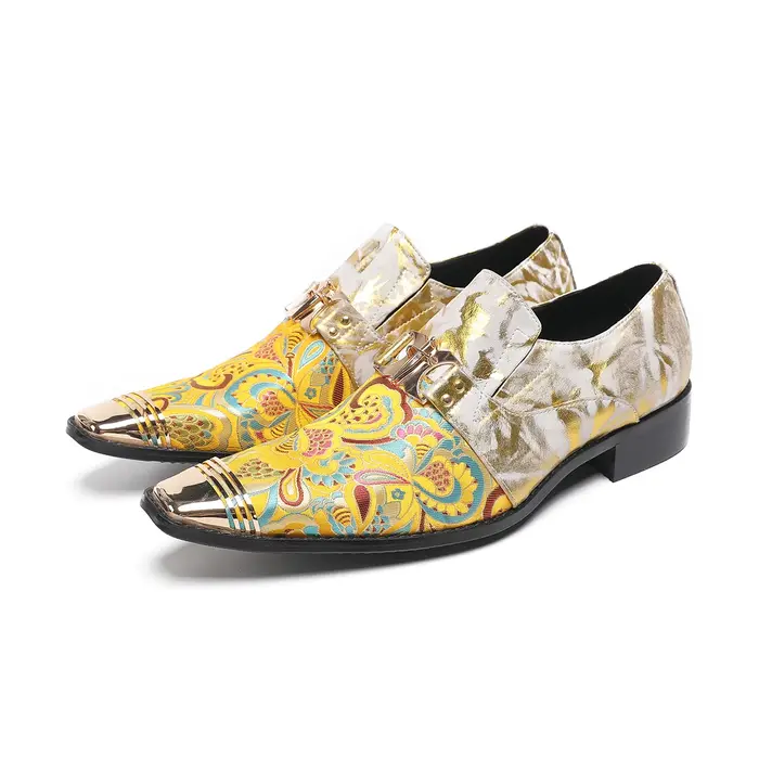 Style britannique bout carré luxe chaussures formelles classique grande taille scène spectacle chaus