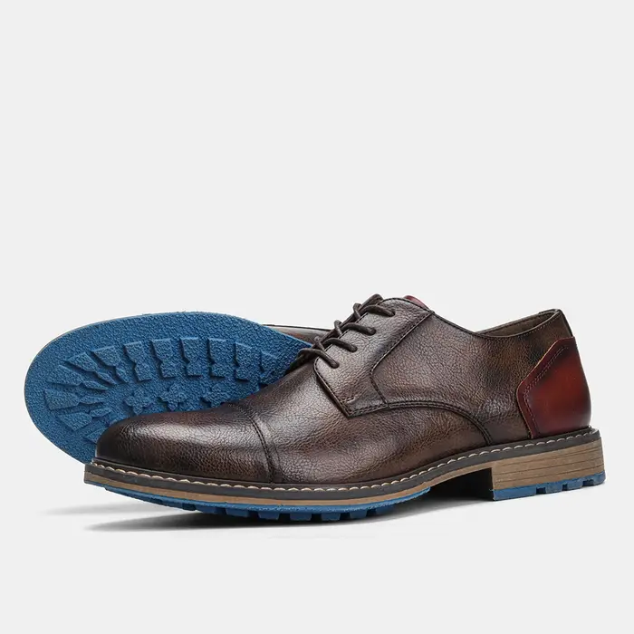 Chaussures Derby rétro pour hommes, chaussures décontractées en cuir à la mode, nouvelle collection 