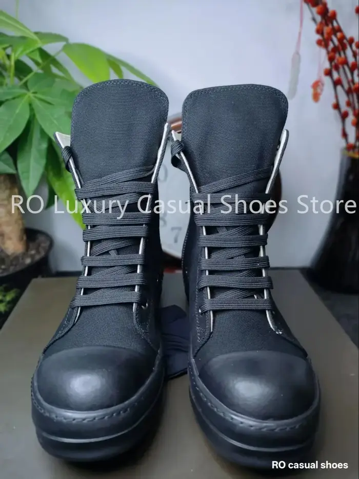 Chaussures décontractées classiques Ro entièrement noires en toile pour hommes