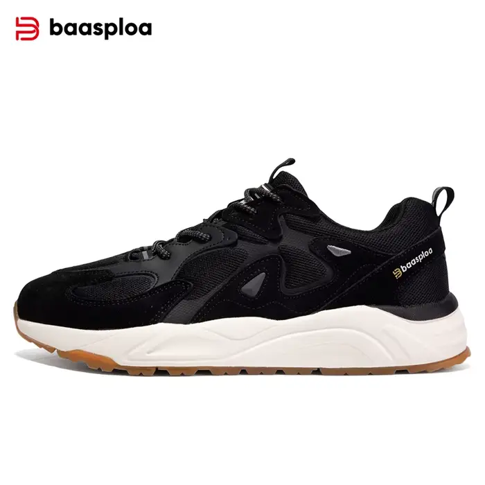 Baasploa – chaussures de marche en maille respirante pour hommes, baskets décontractées en daim, cha