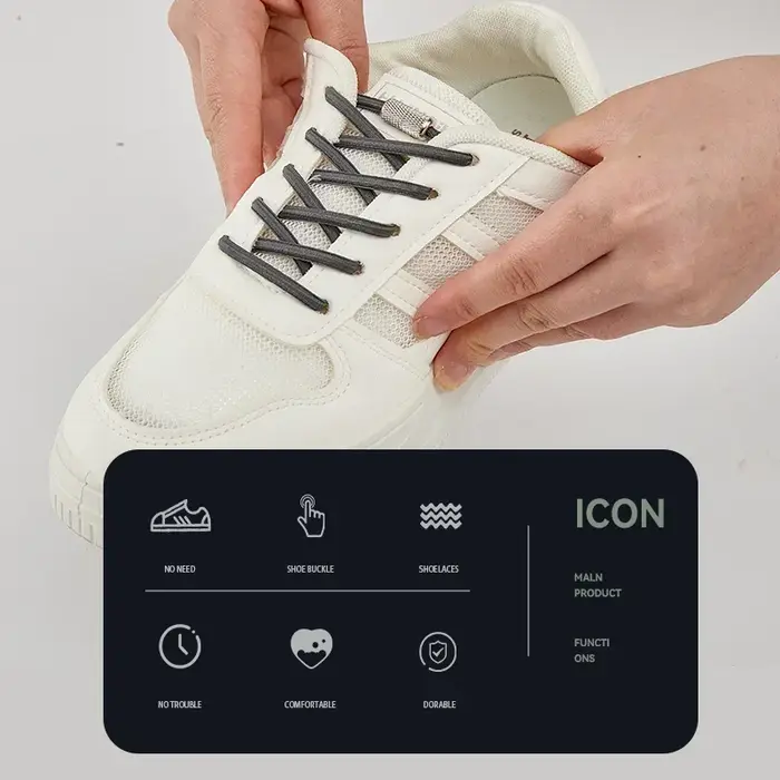 Lacets élastiques pour baskets, sans cravate, ronds de Tennis, sans attaches, pour enfants et adulte