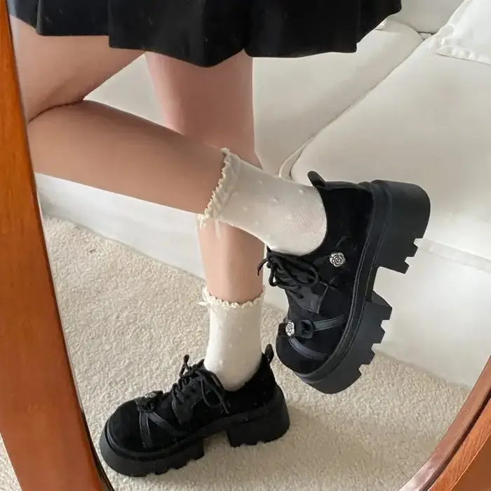 Chaussures à plateforme tendance Y2K pour femmes avec boucle rose et lanières, semelle épaisse, chau