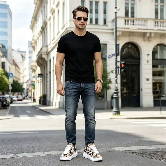 Baskets de luxe à plateforme pour homme