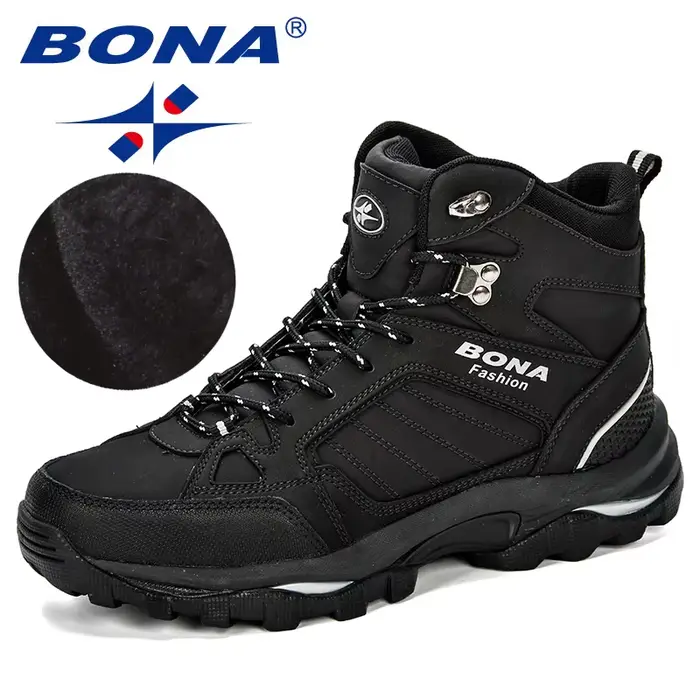 BONA hommes bottes anti-dérapant chaussures en cuir hommes populaire confortable printemps automne h
