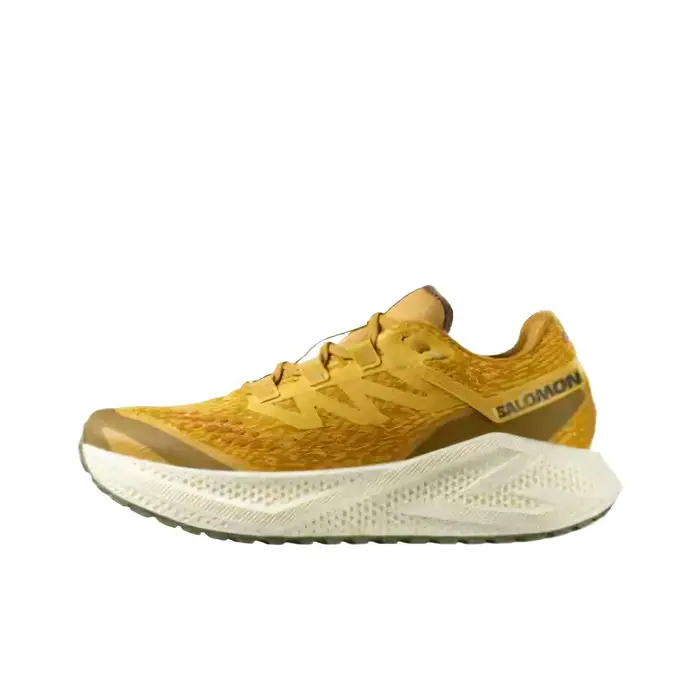 POIZON SALOMON Aero Glide Chaussures de course décontractées basses résistantes à l'abrasion pour la ville et les trajets quotidiens pour hommes Jaune moutarde L47812000