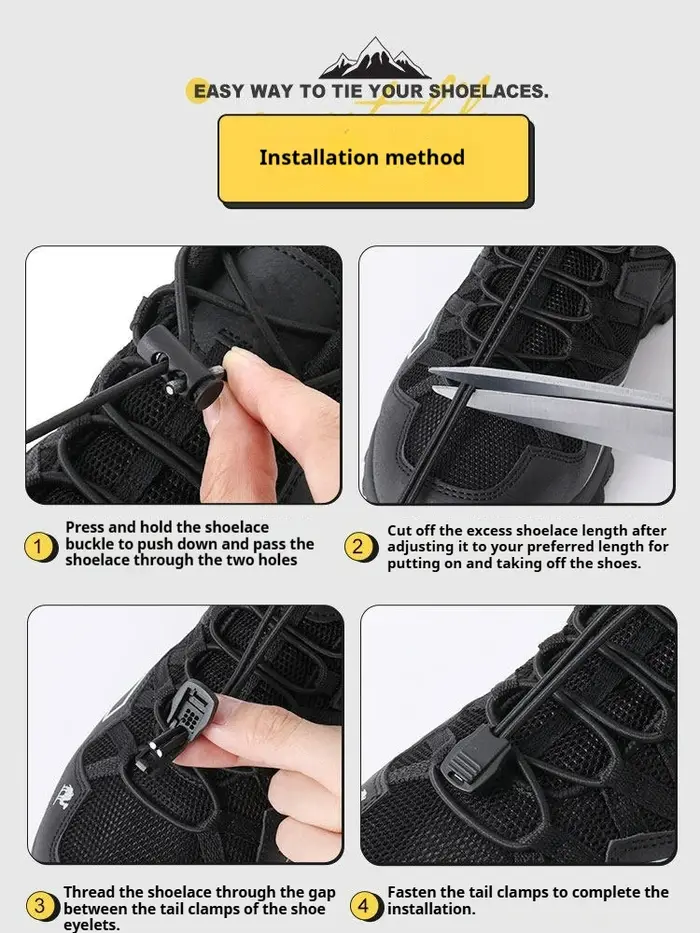 Lacets élastiques sans nœud avec boucle à dégagement rapide