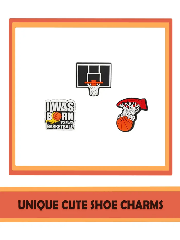 24 Breloques pour chaussures sur le thème du basketball
