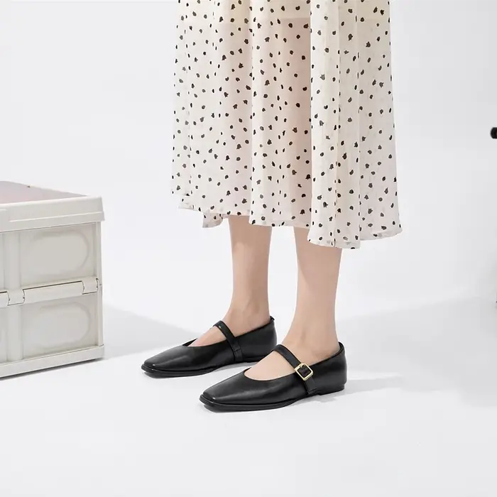 AIYUQI Chaussures Mary Jane pour femme en cuir véritable