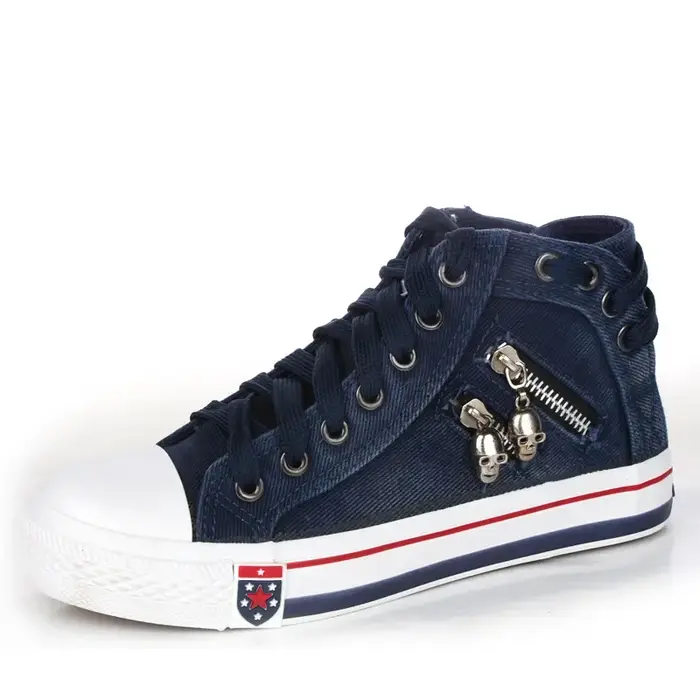 Baskets montantes plates pour femmes, chaussures de sport vulcanisées pour filles, nouvelles chaussu