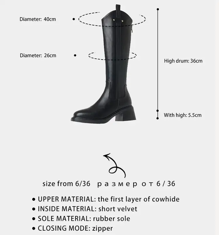 Ods-Chaussures à tige haute au genou pour femmes