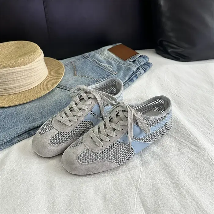 Baskets pour femmes 2026 – Chaussures d'entraînement allemandes d'été en maille respirante et cuir véritable