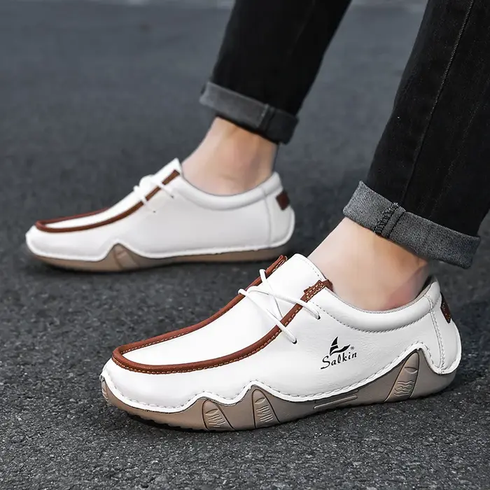 Nouvelle mode baskets femmes à la main en cuir décontracté