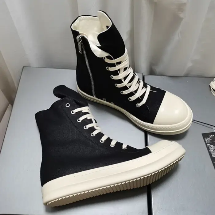 R-o bottine hommes haut chaussure toile noire femmes Sneaker chaussures décontractées