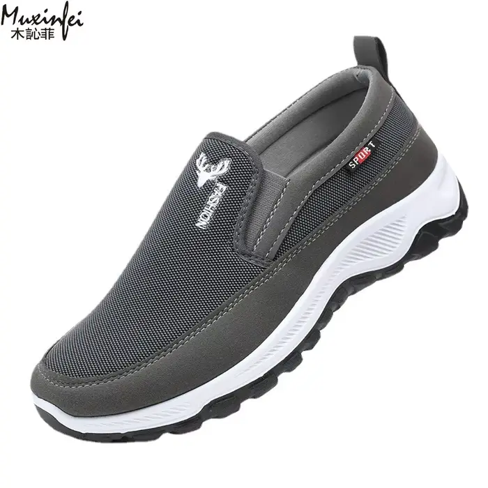 Hommes course randonnée baskets respirant orthopédique voyage tennis sans lacet confortable pour les