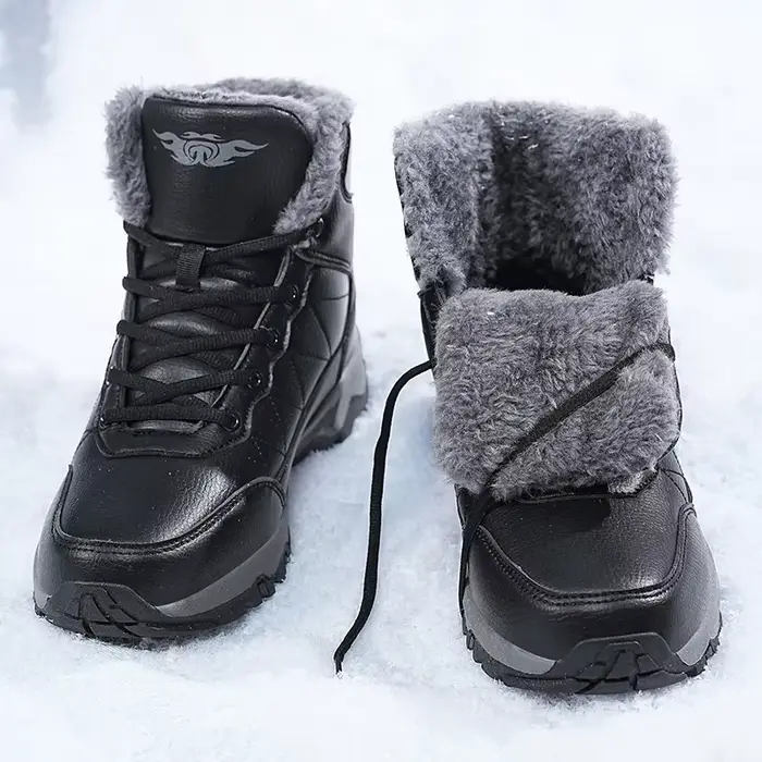Moipheng-Chaussures de Randonnée pour Homme, Baskets Montantes en Peluche, Chaudes, Antidérapantes, Décontractées, Zapatos zones bre, Hiver