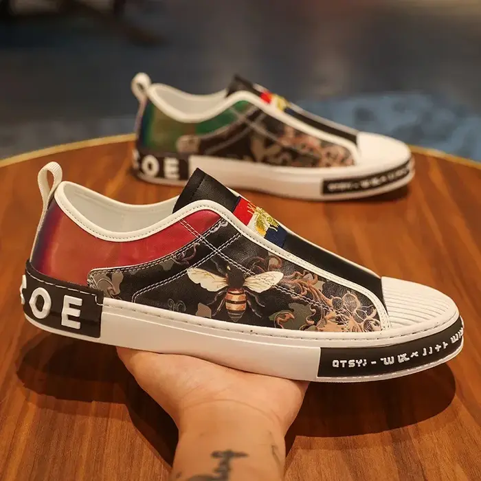 Nouvelles chaussures de printemps pour hommes, chaussures décontractées en cuir, tendance streetwear
