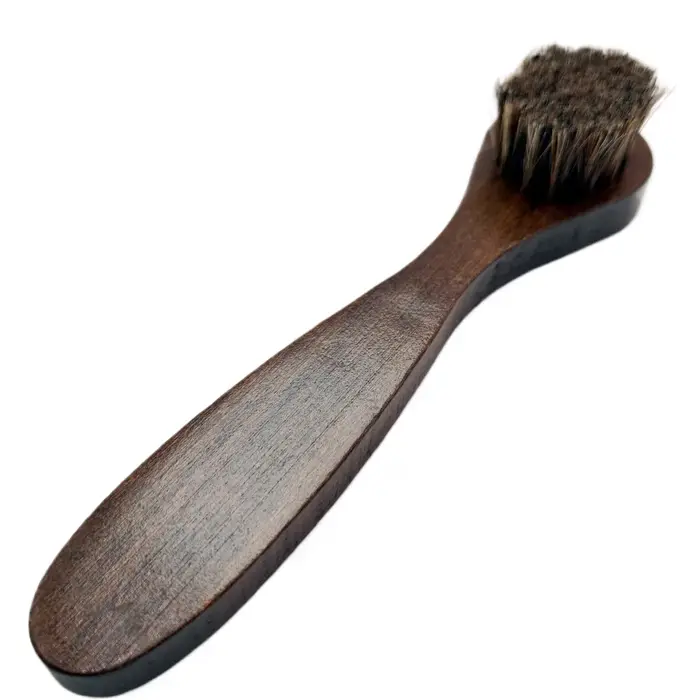 Brosse à chaussures durable avec manche en bois, brosse à poils de cheval, vernis à chaussures, livr