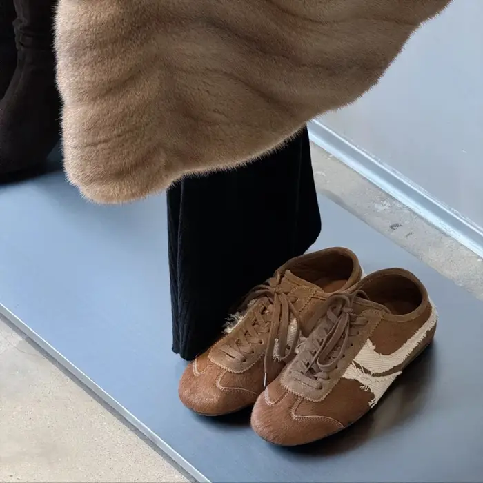 Chaussures de sport décontractées en cuir véritable pour femmes