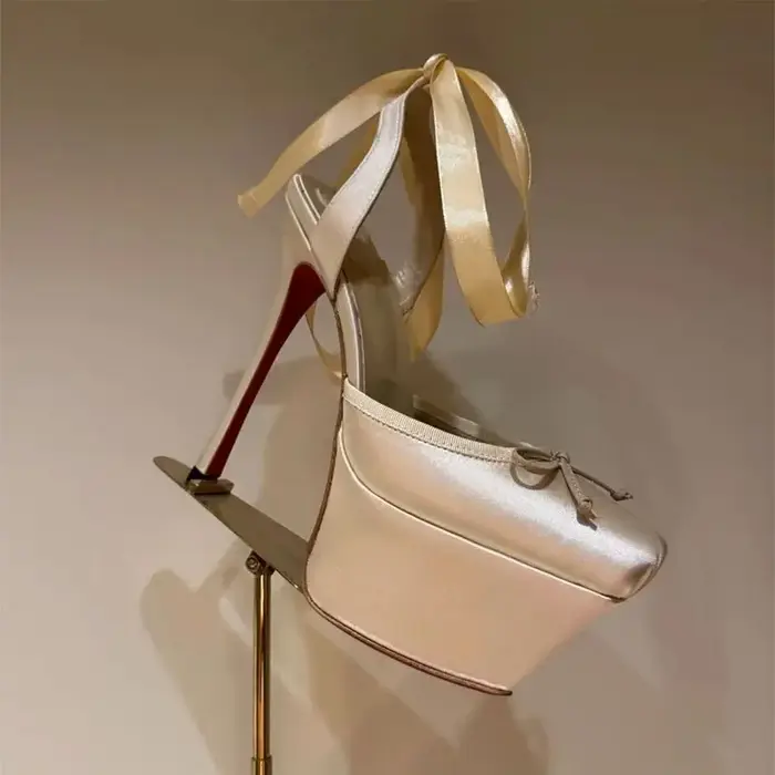 Plate-forme imperméable à sangle croisée pour la mode européenne et américaine, sandales à nœuds à t