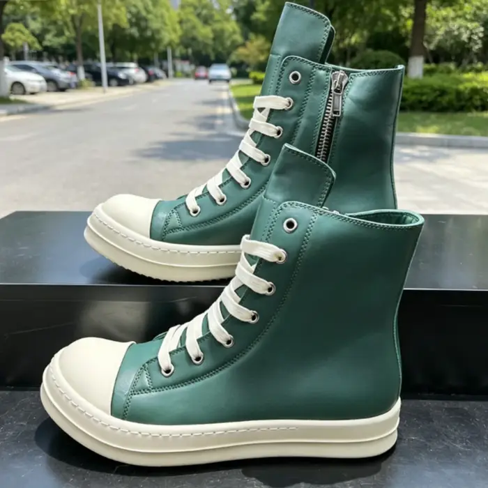 Ro Boot – chaussures montantes en cuir noir pour hommes et femmes