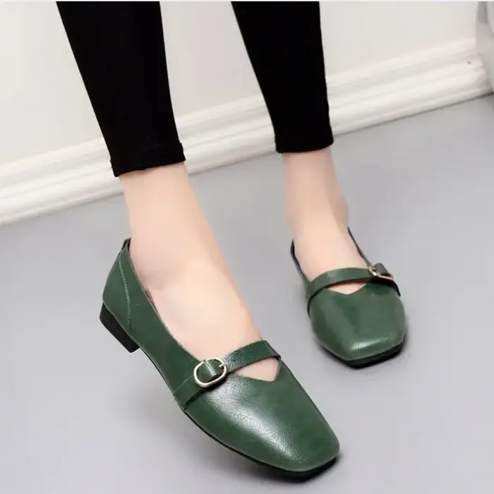 AIYUQI-Chaussures Plates en Cuir group pour Femme, Souliers Confortables et Décontractés, Grande Tai