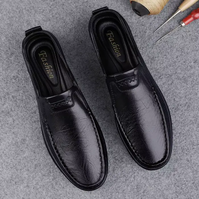 Mocassins italiens en cuir véritable pour hommes