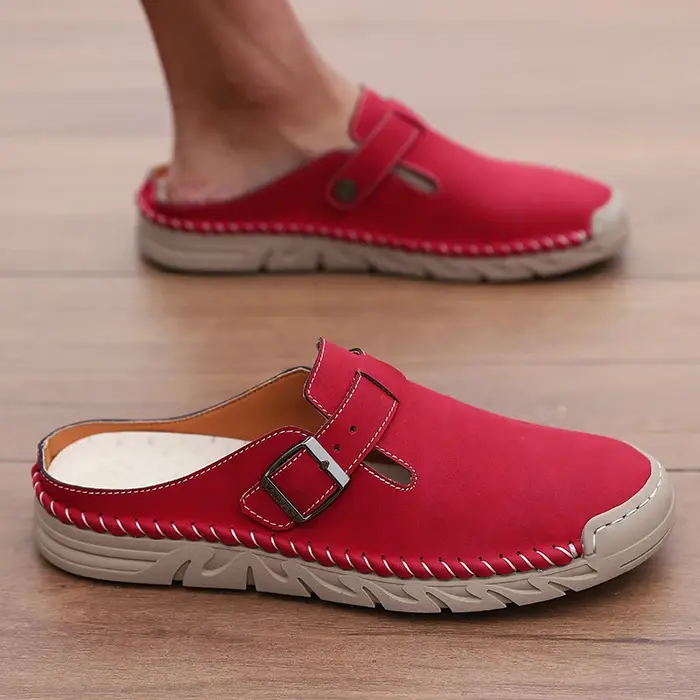 Chaussures semi-ouvertes de haute qualité, nouvelle collection 2026, mocassins en cuir confortables et décontractés pour hommes, respirants, pour la marche en extérieur