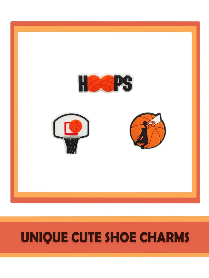 24 Breloques pour chaussures sur le thème du basketball