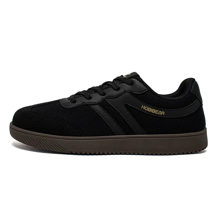 HOBIBEAR chaussures à bout large hommes femmes tissu minimaliste Sneaker à lacets chaussures de marc