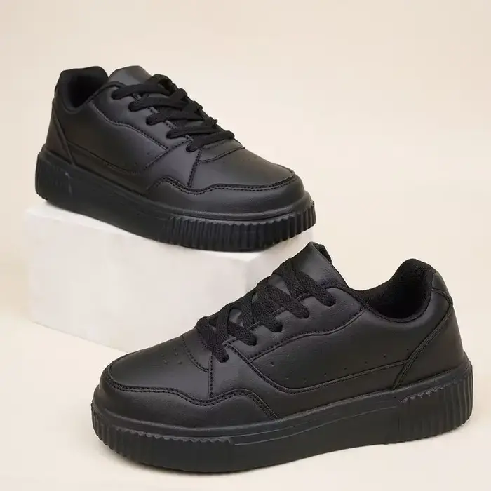Baskets unisexes toutes saisons, chaussures décontractées pour hommes, chaussures à plateforme épaisse pour femmes, couleur unie, à lacets, chaussures minimalistes pour couples.