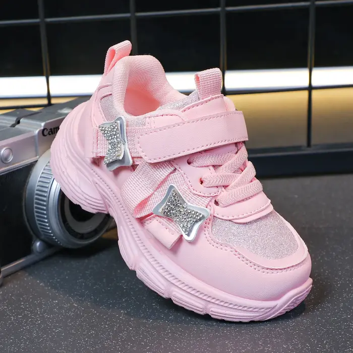 Chaussures décontractées à la mode pour garçons et filles, baskets confortables avec Velcro, paillet