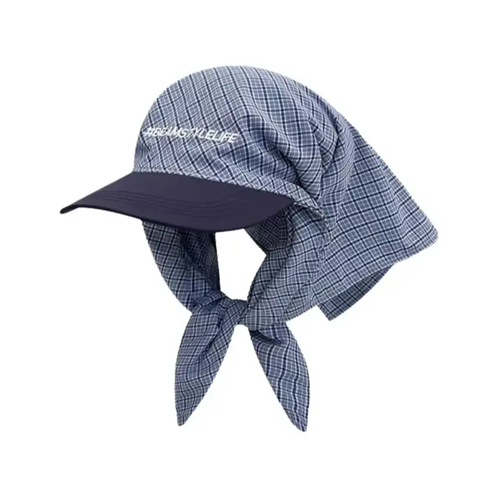 Casquette de baseball style coréen tendance avec foulard intégré, motif écossais, style hip-hop, rét