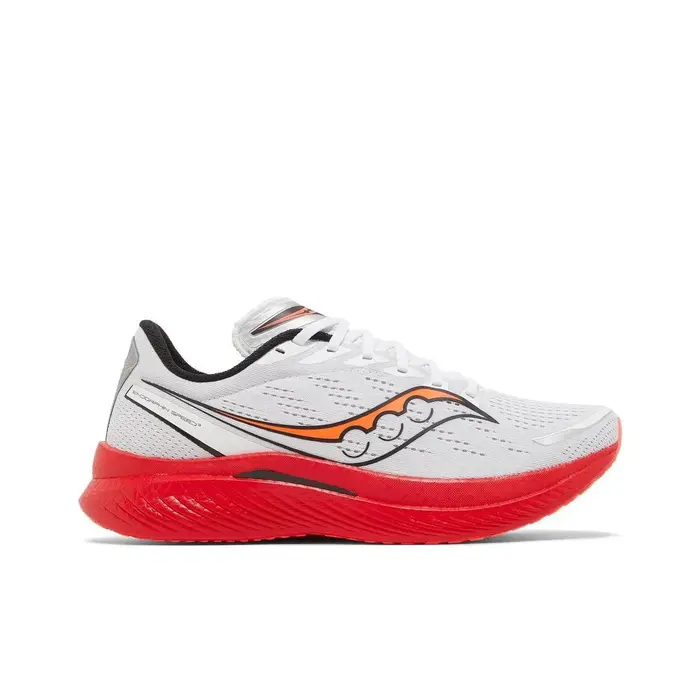 POIZON Saucony Endorphin Speed 3 Chaussures de course basses résistantes à l'abrasion unisexe blanc rouge S20756-85