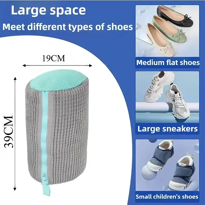 Sac de lavage et de séchage de chaussures lavable en Machine avec fibre douce – Protecteur de linge 
